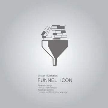 Creative design of the funnel. Isolated on grey background. Stock Illustration