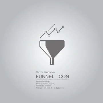 Creative design of the funnel. Isolated on grey background. Stock Illustration