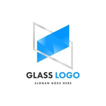 Creative design glass logo template Stock Illustration