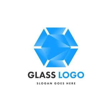 Creative design glass logo template Stock Illustration