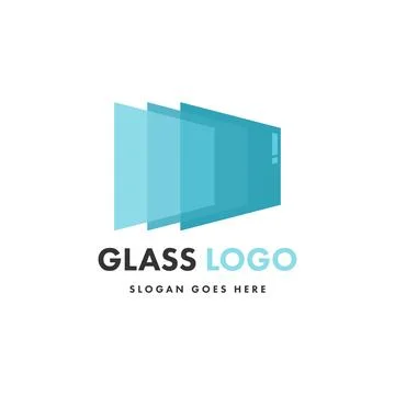 Creative design glass logo template Stock Illustration