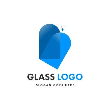 Creative design glass logo template Stock Illustration