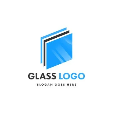Creative design glass logo template Stock Illustration