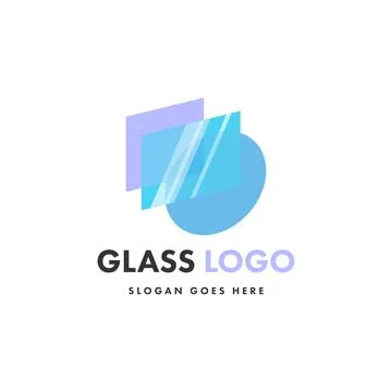 Creative design glass logo template Stock Illustration