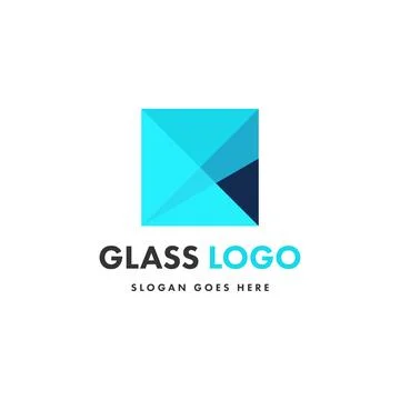 Creative design glass logo template Stock Illustration