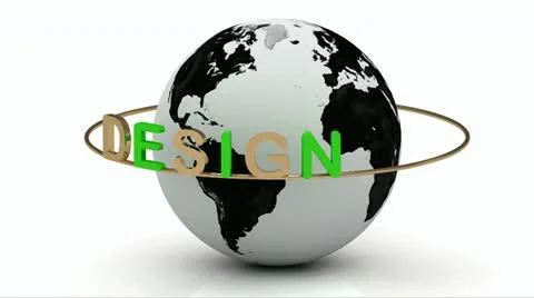 Creative Design on a gold ring rotates around the earth Stock Footage 21733568