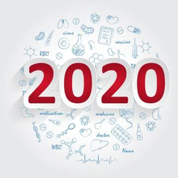 Creative design ideas concept, 2020 calendar cover, typographic vector Stock Illustration