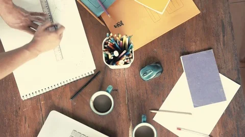 Creative design men develop ideas and looking laptop Stock Footage 73134858