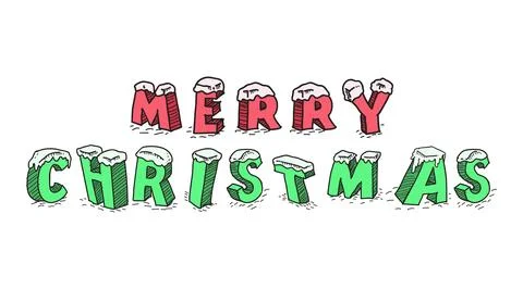 Creative design merry christmas text effect Stock Illustration