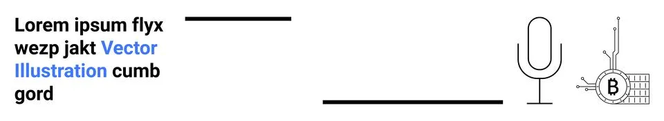 Creative Design with Microphone, Text, and Graph Elements for Informative W.. Illustrazione stock