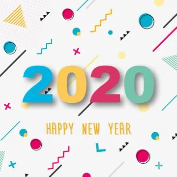 Creative design of a New Year card of 2020 on a modern background. Bright poster Illustrazione stock