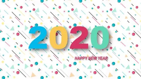 Creative design of a New Year card of 2020 on a modern background. Stock Illustration