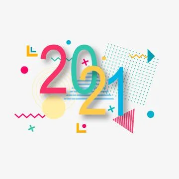 Creative design of a New Year card of 2021 on a modern background. Bright poster Illustrazione stock