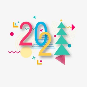 Creative design of a New Year card of 2021 on a modern background. Bright poster Stock Illustration