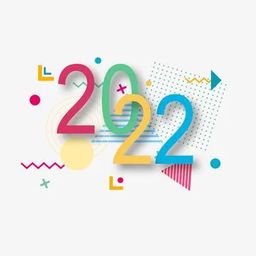 Creative design of a New Year card of 2022 on a modern background. Bright poster Stock Illustration
