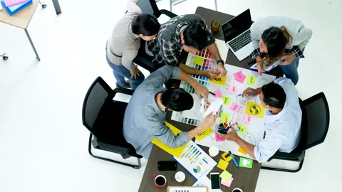 Creative design office center working teamwork. Happy business people partner pl 動画素材 151129479