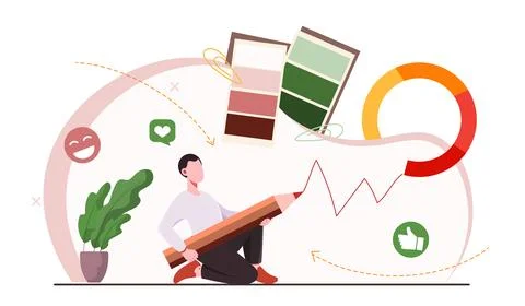 Creative design process concept. Vector illustration Stock Illustration