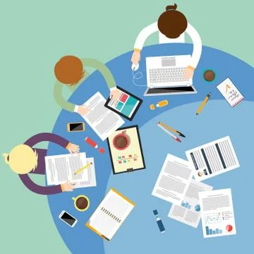 Creative design process concept with web studio development elements, business Stock Illustration