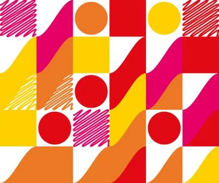Creative design in retro styles with geometric shapes. Vector design for web Stock Illustration
