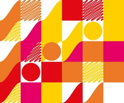 Creative design in retro styles with geometric shapes. Vector design for web Stock Illustration