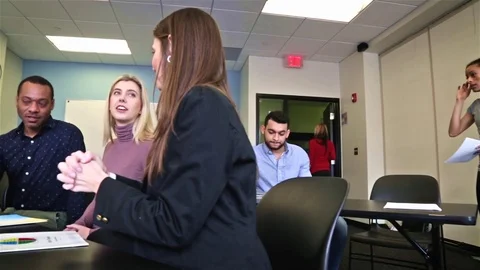 Creative Design Team Discusses Work on Flatscreen Monitor in Office Meeting Room Stock Footage 80165611