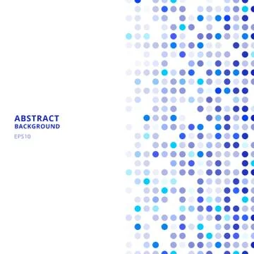 Creative design templates abstract blue random dots on white background. Stock Illustration