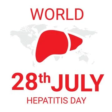 Creative design for World Hepatitis Day, social media and poster. July 28 Illustrazione stock