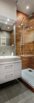 Creative designed bathroom Stock Photos