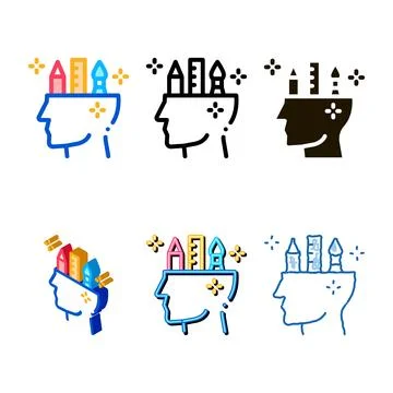 Creative designer icon mix vector outline Stock Illustration