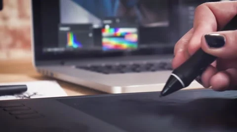 Creative designer working on an art project Stock Footage 62241448