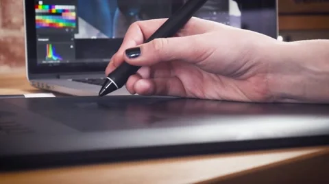 Creative designer working on an art project Stock Footage 62241464