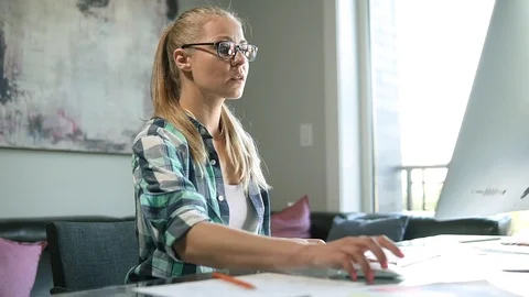 A creative designer works for a computer Stock Footage 101853648