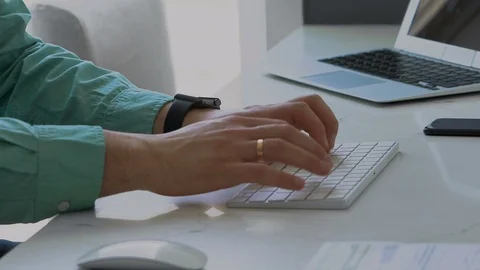 Creative designer works for a large computer Stock Footage 104321934