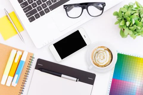 Creative desk workspace Foto stock