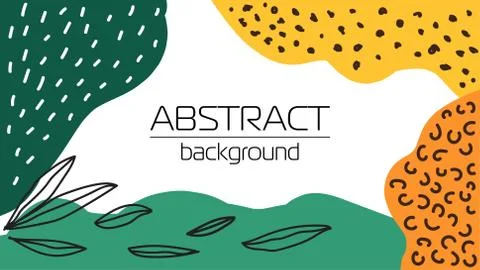 Creative desktop banner background, hand drawn abstract textured shapes Stock Illustration