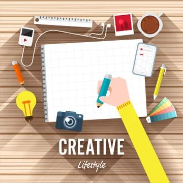Creative Desktop Stock Illustration