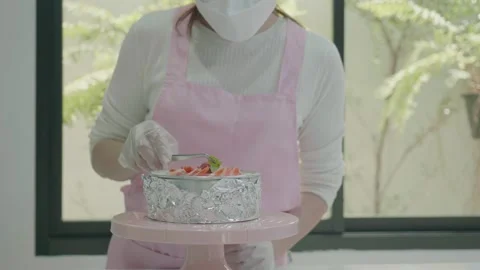 Creative Dessert Preparation in a Modern Kitchen Stock Footage 327577858