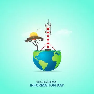 Creative Development Information Day ads design. World Development Informat.. Illustrazione stock