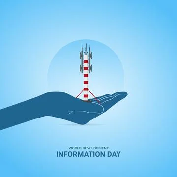 Creative Development Information Day ads design. World Development Informat.. Stock Illustration