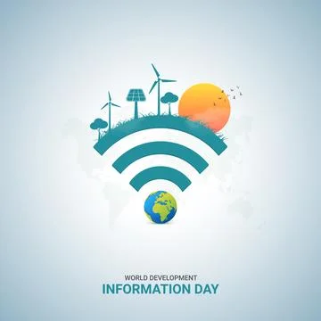 Creative Development Information Day ads design. World Development Informat.. Stock Illustration