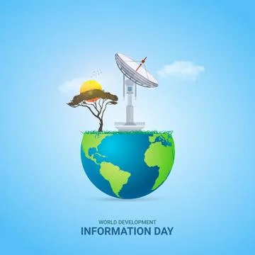 Creative Development Information Day ads design. World Development Informat.. Stock Illustration