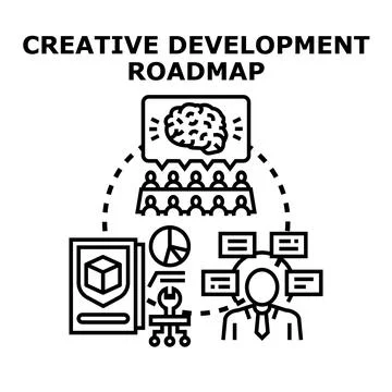 Creative development roadmap planning future business strategy Stock Illustration