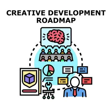 Creative development roadmap planning future business strategy Stock Illustration