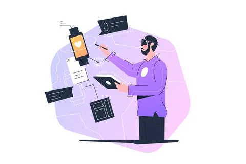 Creative device developer, website and application programming 스톡 일러스트