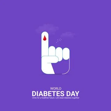 Creative Diabetes Day ads design. World Diabetes Day, Celebrated November 1.. Stock Illustration