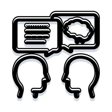 Creative dialogue and knowledge exchange concept illustration Stock Illustration