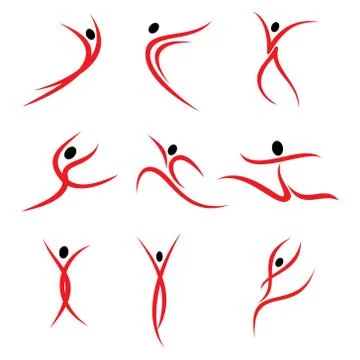 Creative different pose of abstract people icon design vector Stock Illustration