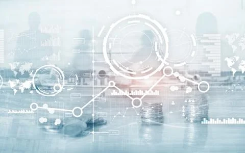 Creative digital abstract business interface background. Financial chart graph Stock Photos