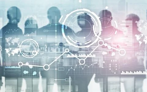 Creative digital abstract business interface background. Financial chart graph Stock Photos