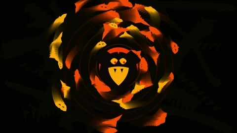 Creative Digital Art Featuring Glowing Owl Surrounded By Fireflies Stock Footage 341845983
